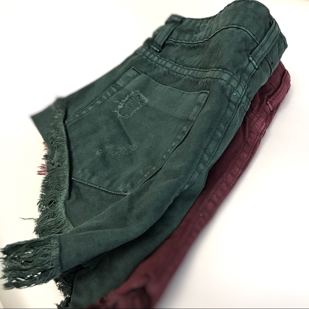 🆕Emerald Frayed Shorts
